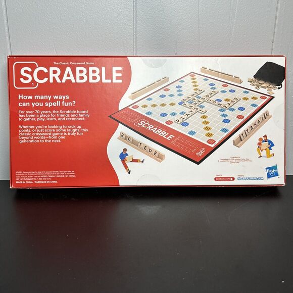 Scrabble Board Game, Classic Word Game For Kids Ages 8 and Up, Fun Family Game - Picture 2 of 8